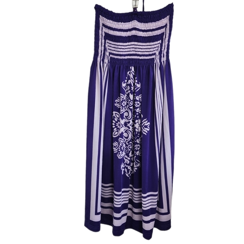Cristina Love Vintage Beaded Halter Purple & Lavender Women's Dress Size M NWT